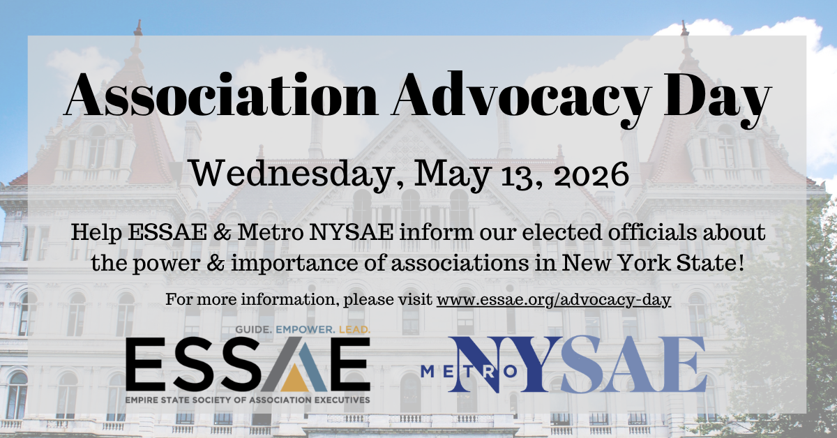Advocacy Day graphic with May 13 2026 and ESSAE and NYSAE logos